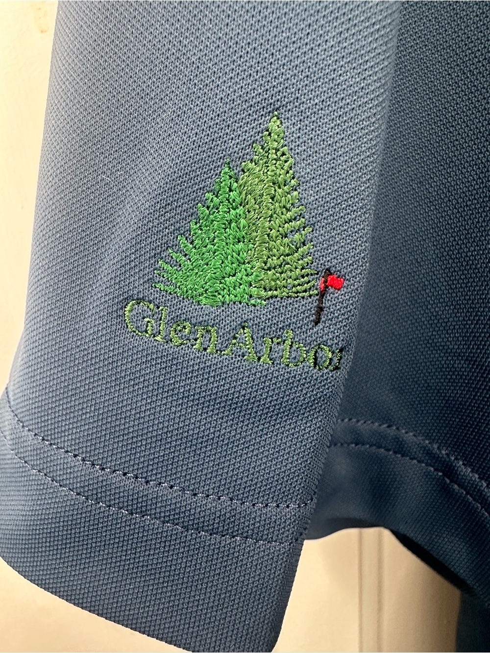 Peter Millar Blue Short-Sleeve Polo with Collar Accent, RBC and Glen Arbor logos - Picture 5 of 8
